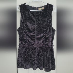 Altar D State Velvet Sleeveless Blouse in Black Size L